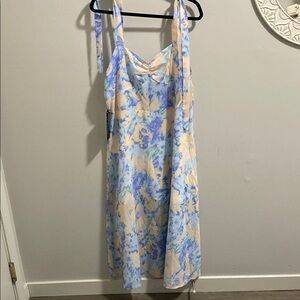 Floral print tie strap dress